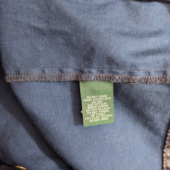 Lauren Ralph Lauren Navy Blue Faux Leather Coated Jacket Women's L / XL? - Picture 10 of 10